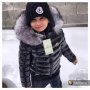 детско яке реплика moncler с лисица черно, снимка 1 - Детски якета и елеци - 17157998