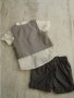 3-6м 68см Костюм риза, елек, къси панталони и папионка H&M подходящ за лятото много елегантен ново, снимка 2