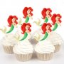 Малката русалка Ариел 25 бр картон топери за кексчета мъфини торта рожден ден украса, снимка 1 - Други - 22171662