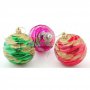 Комплект от 6 бр. цветни релефни топки за окачване на елха, декорирани с брокат. 