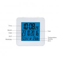 LCD часовник с аларма и термометър RS3028C5-WH, снимка 3 - Друга електроника - 24650033
