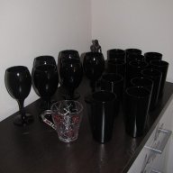 Черни стъклени чаши -всякакви модели, снимка 7 - Декорация за дома - 15761198