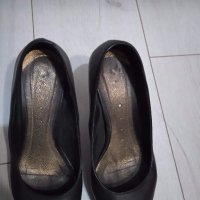 Черни отворени обувки от естествена кожа