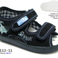 №22 до №27 Текстилни обувки синьо тип сандал, снимка 1 - Бебешки обувки - 15053368