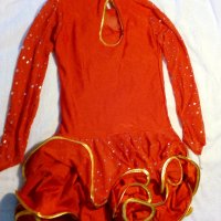 Червена рокля със златен кант за танци или повод, снимка 2 - Детски рокли и поли - 19147900