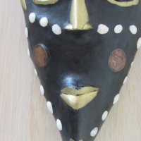 Африканска маска с кобо и бронз, снимка 3 - Колекции - 21935549