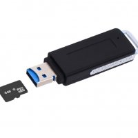 Flash USB Стик Флашка Диктофон Аудио Рекордер. Ползва MicroSD Карти до 128GB (без собствена памет), снимка 5 - Аудиосистеми - 25363910