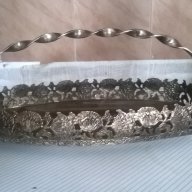 посребрена метална кошничка, снимка 1 - Антикварни и старинни предмети - 14944088