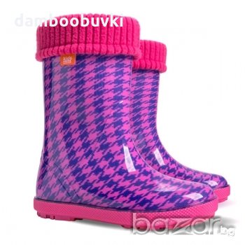 Детски тгумени ботуши DEMAR розово пипи, снимка 1