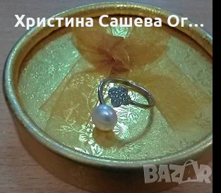 Пръстен с естествена перла, снимка 1