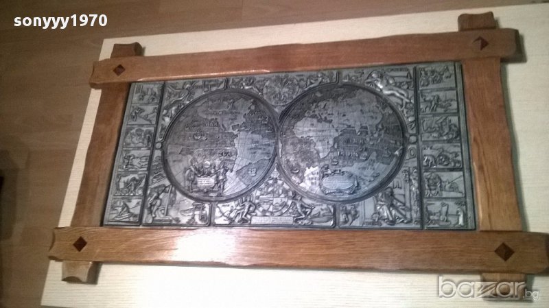 sold out//ПОРЪЧАНА-Масивна картина-олово/дърво 95/57см-внос швеицария, снимка 1