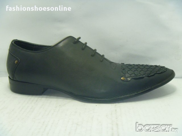 Мъж.обувки НЕДИ СТИЛ 7033 8 ест.кожа черни връзки, снимка 1