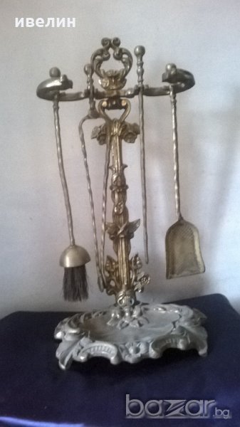 бароков комплек прибори за камина, снимка 1