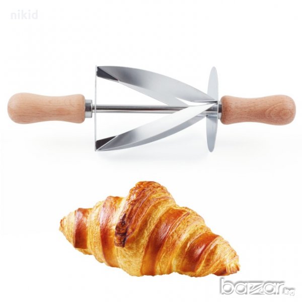 Ролер уред нож за бързо рязане на триъгълници за кроасани тесто тип точилка сладкарство кифлички, снимка 1