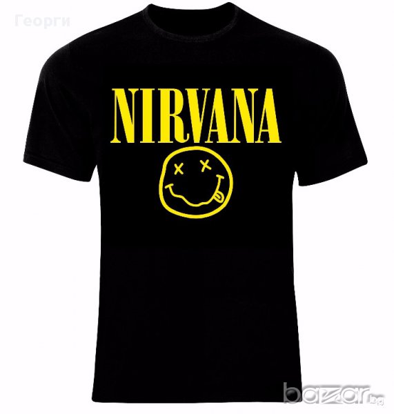 Nirvana Kurt Cobain Smiley Тениска Мъжка/Дамска S до 2XL, снимка 1