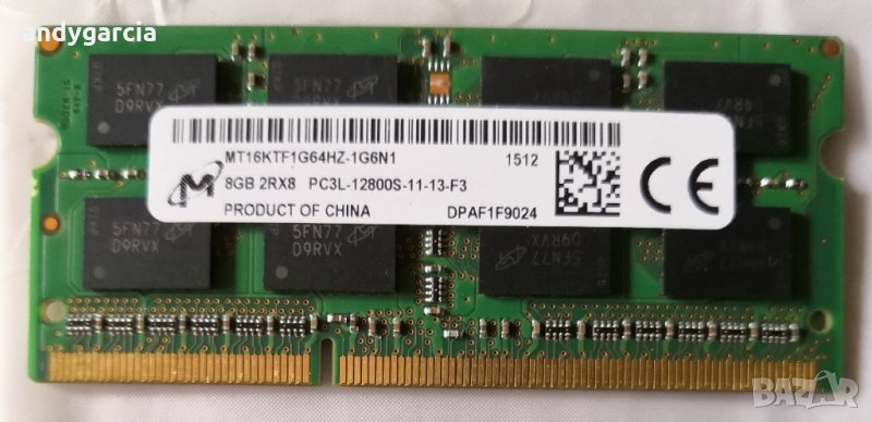  1 по 8гб DDR3L 1600mhz .Micron, pc 12800, sodimm, рам памет за лаптоп , снимка 1
