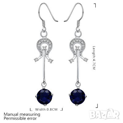 Обеци син кварц, снимка 1