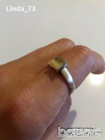 Среб.пръстен-камък-ахат-проба-925. Закупен от Италия., снимка 3 - Пръстени - 21726086