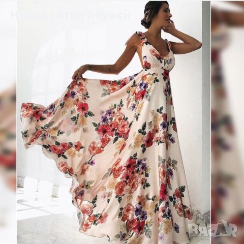Лятна ефирна флорална рокля, снимка 1 - Рокли - 22190600
