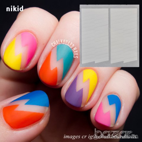 тип светкавица ленти лентички за френски маникюр лепенки за нокти 