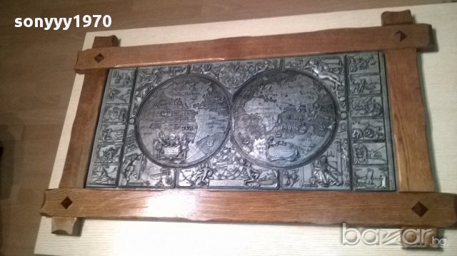 sold out//ПОРЪЧАНА-Масивна картина-олово/дърво 95/57см-внос швеицария