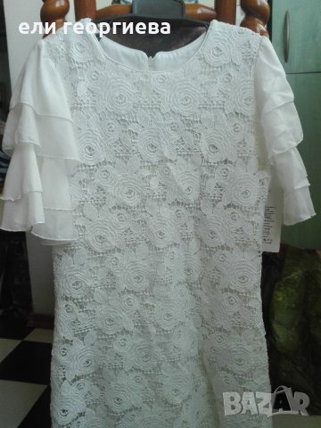 Бяла дантелена рокля - 60%, снимка 1 - Детски рокли и поли - 22114854