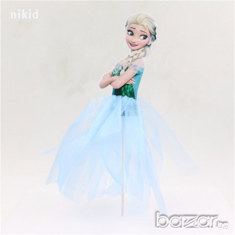 Елза топер клечка украса декорация за мъфини кексчета торта парти ледено замръзнало кралство frozen, снимка 3 - Други - 16333793