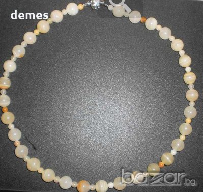  Гердан от естествен мрамор/афганистански нефрит/, снимка 2 - Колиета, медальони, синджири - 20564794