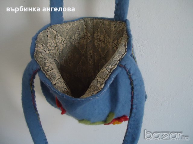Ръчно апликирана чанта от пресована вълна, снимка 7 - Чанти - 20339703