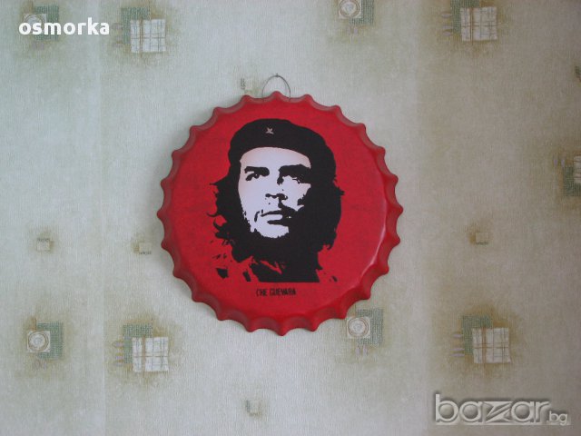 Че Гевара Голяма табела във формата на капачка за бутилка бира кока кола швепс картина стена декор, снимка 2 - Други ценни предмети - 13273598