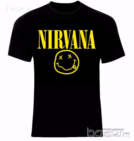 Nirvana Kurt Cobain Smiley Тениска Мъжка/Дамска S до 2XL, снимка 1 - Тениски - 14036528