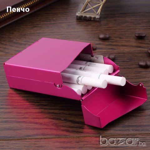 Кутия за цигари, метална цигарена табакера 80 мм с копче и пружина, снимка 6 - Табакери - 17213522
