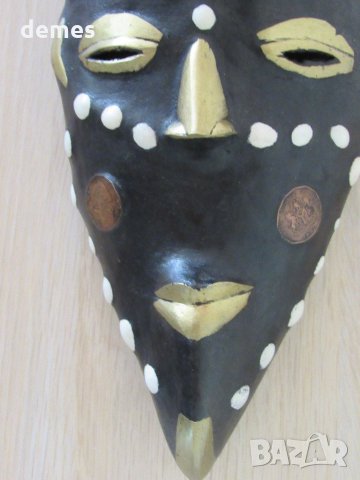  Африканска маска с кобо и бронз, снимка 3 - Колекции - 21935549