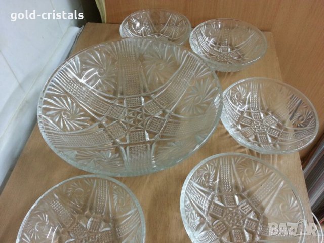 стари стъклени купички и купа , снимка 3 - Сервизи - 22287197