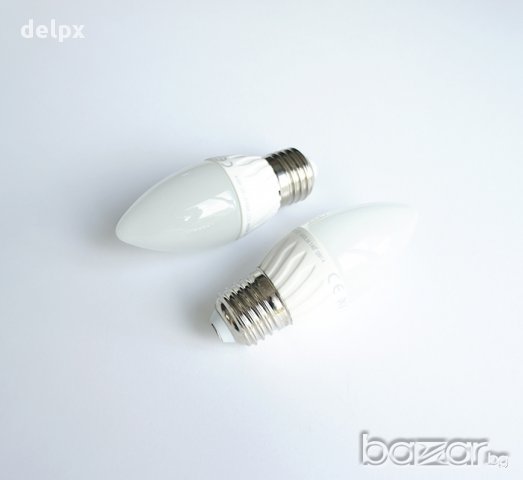 Лампа свещ LED енергоспестяваща с цокъл E27 220V 6W 4000K, снимка 1 - Крушки - 17441092