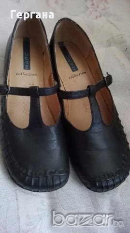 черни обувки от естествена кожа, снимка 1 - Дамски обувки на ток - 18115572