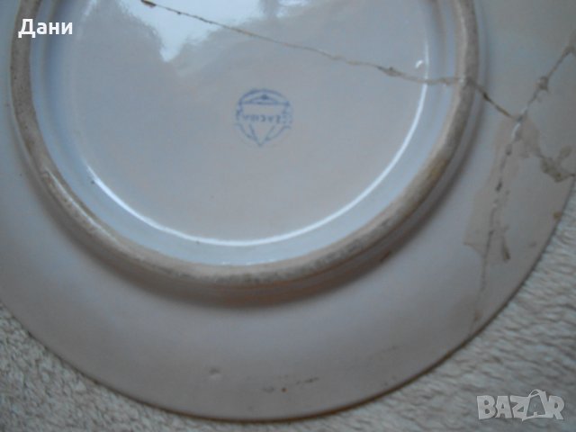 Рядка ръчно рисувана чиния за стена  1964 г Турция , снимка 5 - Антикварни и старинни предмети - 23347583