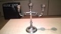 Silver plated-made in hong kong-антика-свещник- внос швеицария, снимка 2