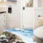 3D Море и Скали морски  стикер постер лепенка за под баня самозалепващ, снимка 1 - Декорация за дома - 23491868