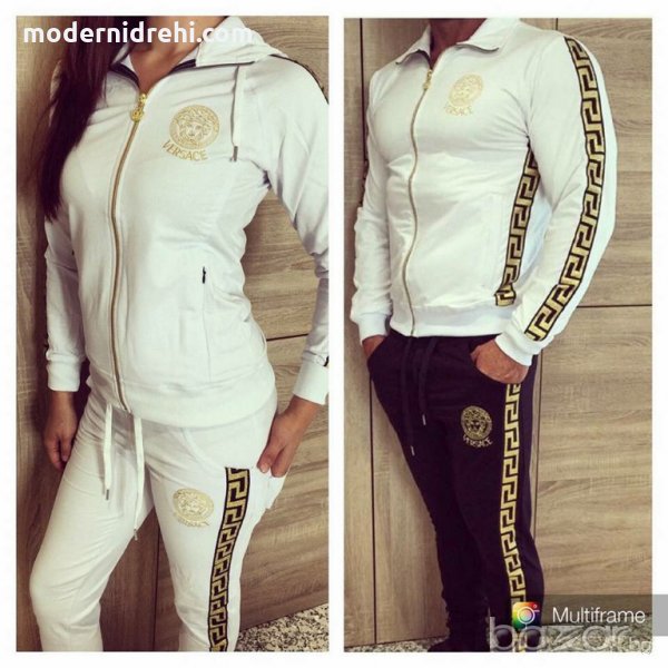 Мъжки и дамски спортени екипи Versace бели, снимка 1