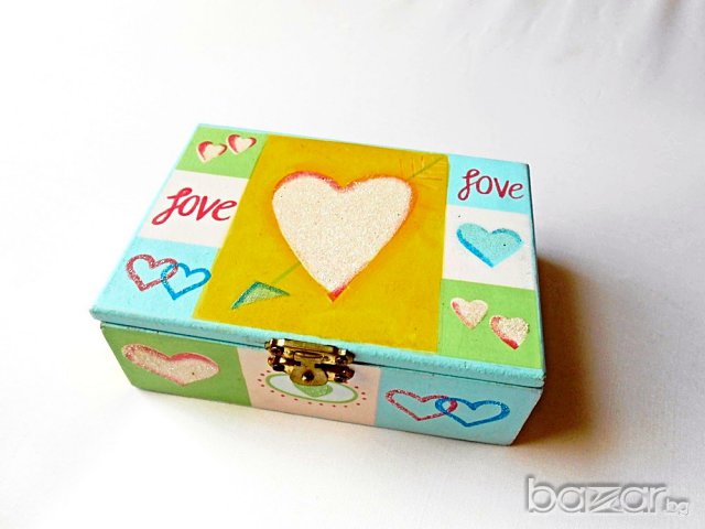 Кутия за бижута - правоъгълна - сърца, снимка 4 - Романтични подаръци - 16915309
