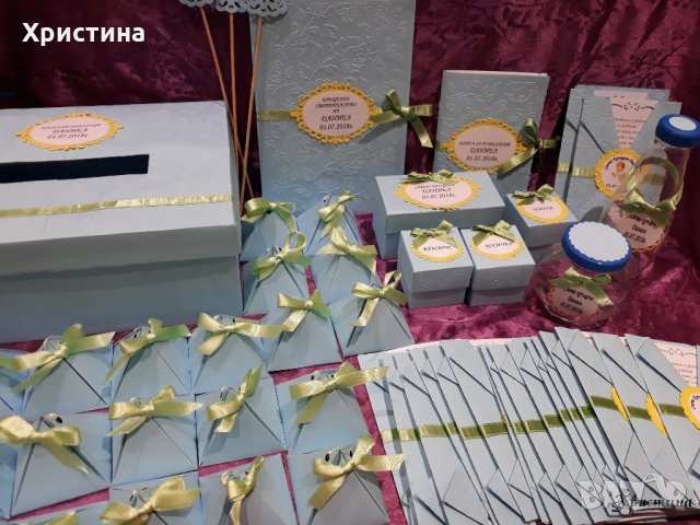Комплект за кръщене, аксесоари за кръщение, покани и подаръци , снимка 6 - Други - 21819418