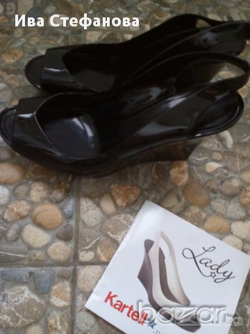 Черни силиконови обувки на платформа италиански  Kartell, снимка 12 - Сандали - 18005255