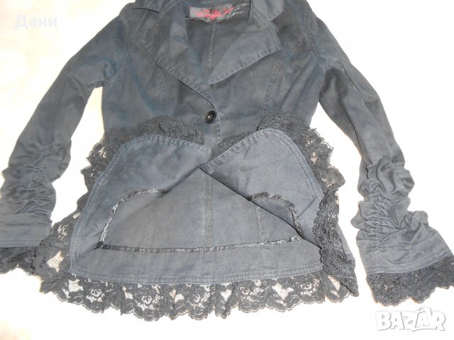 Дамско  черно сако с дантела Енита, снимка 13 - Сака - 23181031