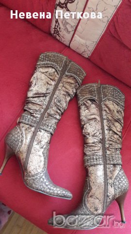 Дамски ботуши средно висок ток малък размер 35, снимка 7 - Дамски ботуши - 12015417