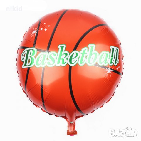 Баскетболна баскетбол топка фолио фолиев балон хелий или въздух рожден ден, снимка 1 - Други - 22010923