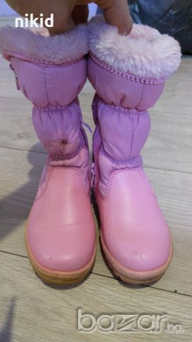 Розови детски ботуши апрески с пух с лека забележка, снимка 2 - Детски боти и ботуши - 20803538
