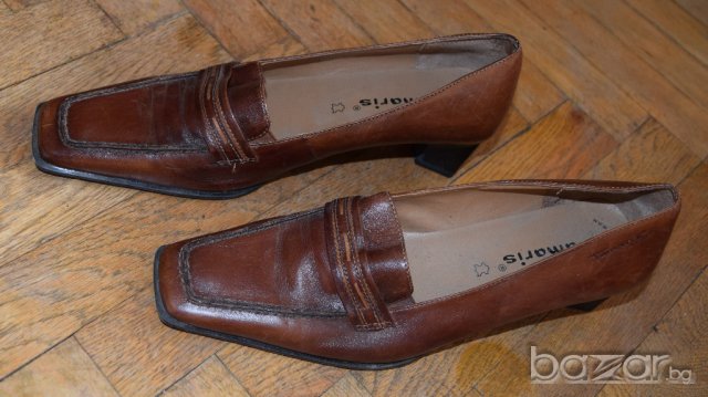 Tamaris ® дамски кожени обувки кафяви естествена кожа, снимка 5 - Дамски ежедневни обувки - 19742983
