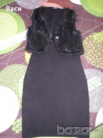 100 % Sonia Rykiel дизайнерска оригинална рокля + подарък елек с косъм, снимка 10 - Рокли - 12015624