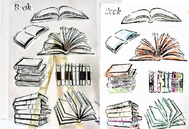 1 вид : Книга Книги силиконов гумен печат декор украса бисквитки фондан Scrapbooking